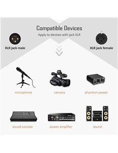 CABLETIME καλώδιο μικροφώνου XLR AV350, 3P, M/F, 24AWG, 20m, μαύρο