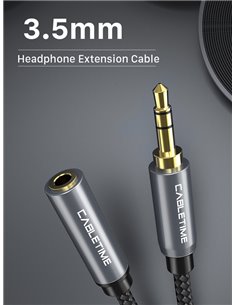 CABLETIME καλώδιο AUX Stereo 3.5mm AV311, M-F, 1.8m, μαύρο