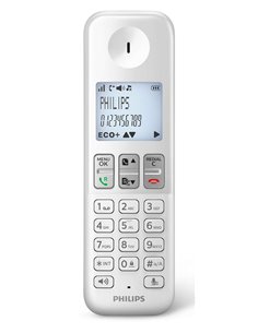PHILIPS ασύρματο τηλέφωνο D2501S-34, με ελληνικό μενού, λευκό-μπλε