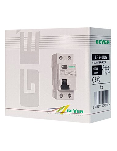 GEYER ρελέ διαφυγής EF240DG, 2P, 40A, 30mA