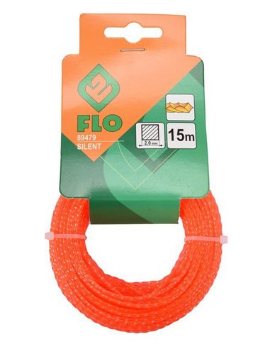 FLO μεσινέζα Silent 89479, 2.0mm x 15m, πορτοκαλί