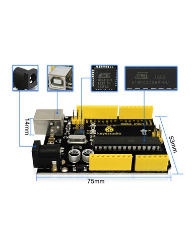 KEYESTUDIO UNO R3 development board KS0001, συμβατό με Arduino