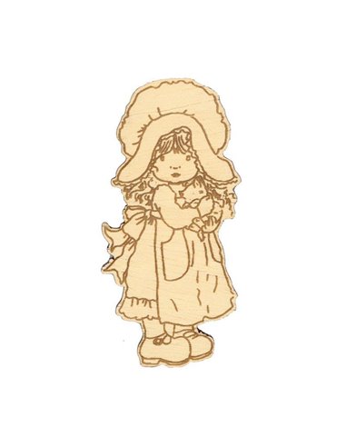 Ξύλινη χωριατοπούλα αγιούζ 10x5x0,4εκ.