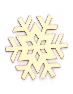 Χιονονιφάδα ξύλινη 8x7,5x0,3εκ.