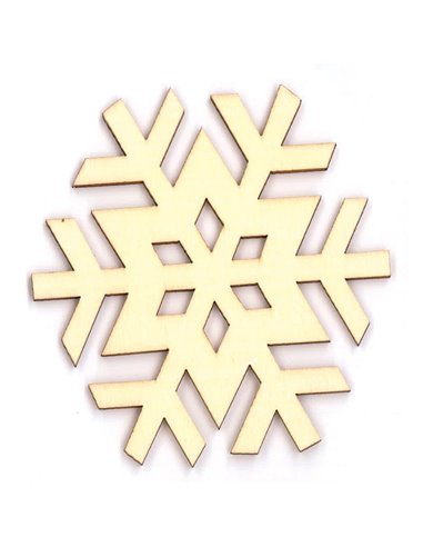 Χιονονιφάδα ξύλινη 8x7,5x0,3εκ.