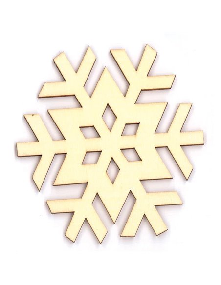 Χιονονιφάδα ξύλινη 8x7,5x0,3εκ.