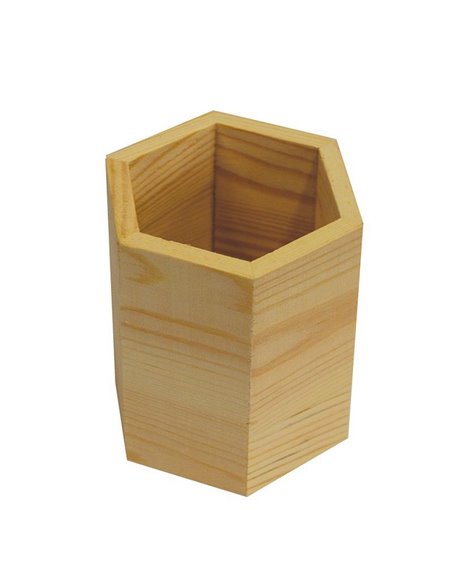 Μολυβοθήκη εξάγωνη ξύλινη 8εκ.