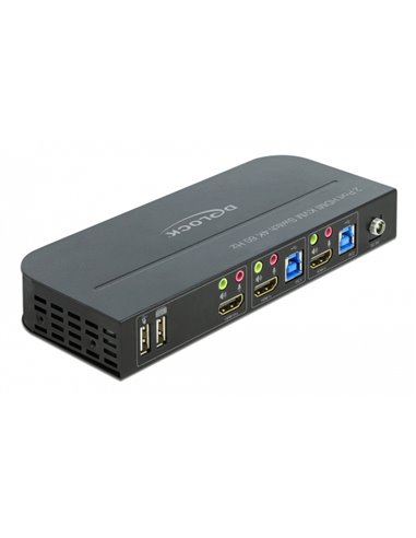 DELOCK HDMI KVM Switch 11481, 2 ports, USB 3.0, Audio, 4K/60Hz, μαύρο