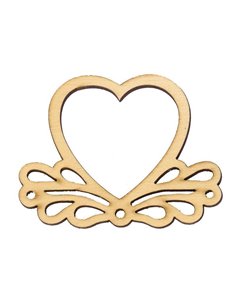 Καρδούλα φιόγκος σημύδα 75x57x4χιλ.