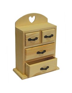 Κουτί ξύλινο με συρτάρια 15,5x7,6x20,5εκ.