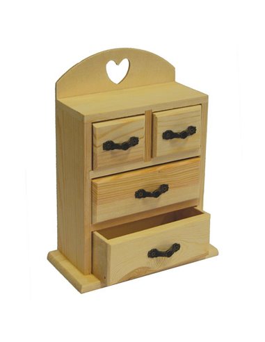 Κουτί ξύλινο με συρτάρια 15,5x7,6x20,5εκ.