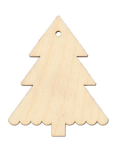 Χριστ. δέντρο κυματιστή βάση με τρύπα σημύδα 75x60x3χιλ.