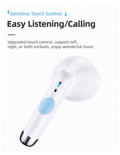 USAMS earphones IA04 με θήκη φόρτισης, True Wireless, λευκά