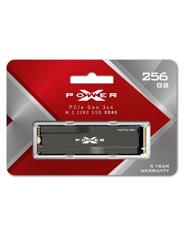 SILICON POWER SSD PCIe Gen3x4 M.2 2280 XD80, 256GB, 3.400-3.000MB/s