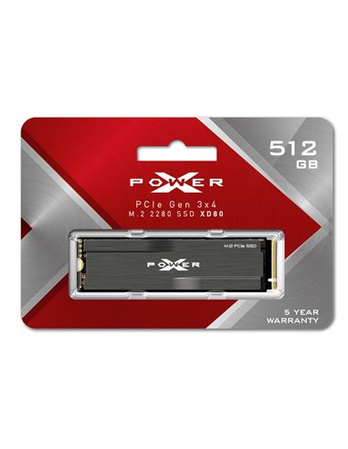 SILICON POWER SSD PCIe Gen3x4 M.2 2280 XD80, 512GB, 3.400-3.000MB/s