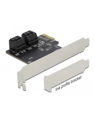 DELOCK κάρτα επέκτασης PCI σε 4x SATA 90010, 6Gb/s, Low Profile