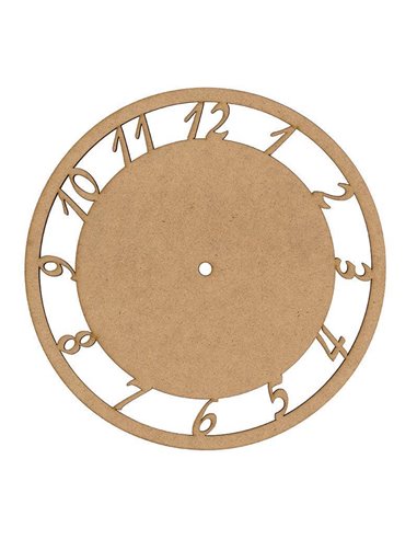 Ρολόι mdf με νούμερα  Ø250x3χιλ.