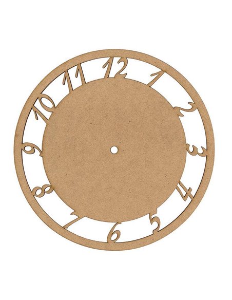 Ρολόι mdf με νούμερα  Ø250x3χιλ.
