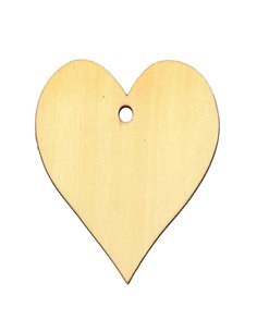 Kαρδιά ξύλινη με τρύπα 8x6.5x0.3εκ.