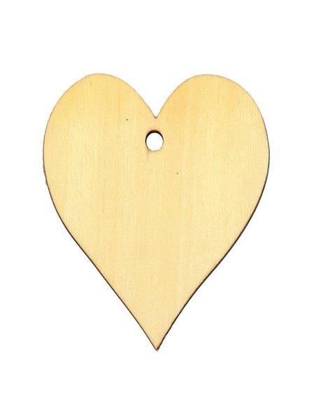 Kαρδιά ξύλινη με τρύπα 8x6.5x0.3εκ.