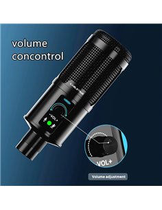 CABLETIME πυκνωτικό μικρόφωνο MP01-AB, με αντιανέμιο & τρίποδα, USB