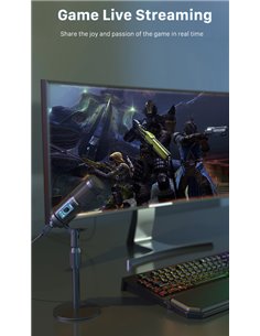 CABLETIME πυκνωτικό μικρόφωνο MP03-AB, με αντιανέμιο & τρίποδα, USB