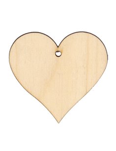 Καρδούλα με τρύπα σημύδα 70x70x3χιλ.