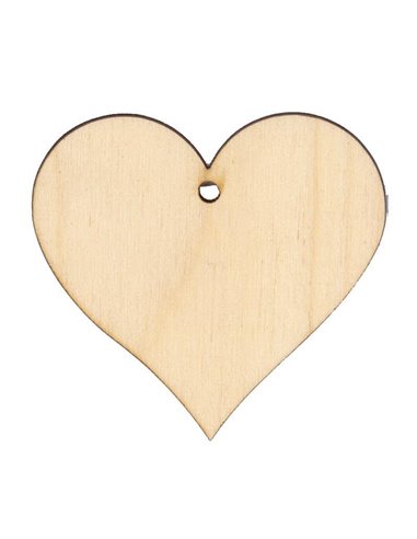 Καρδούλα με τρύπα σημύδα 70x70x3χιλ.