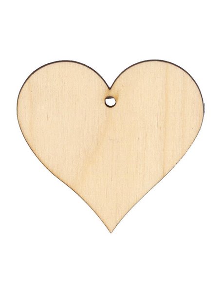 Καρδούλα με τρύπα σημύδα 70x70x3χιλ.