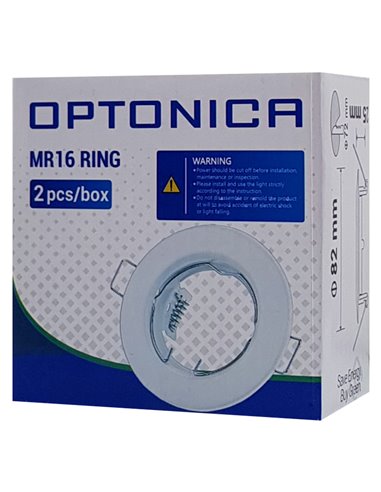 OPTONICA μεταλλικό πλαίσιο spot για MR16 5071, χωνευτό, 82x28mm, 2τμχ