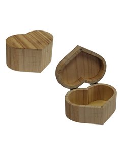 Μπιζουτιέρα καρδιά ξύλινη Υ10x12x6.5εκ.