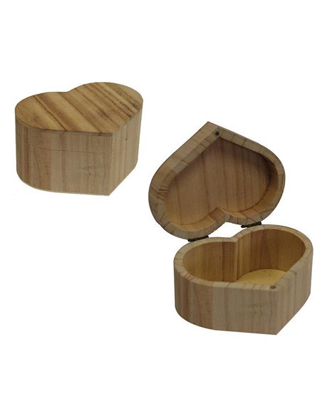 Μπιζουτιέρα καρδιά ξύλινη Υ10x12x6.5εκ.