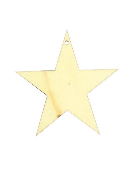 Αστέρι ξύλινο με τρύπα 8x7,7x0,3εκ.