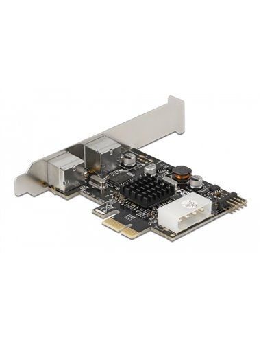 DELOCK κάρτα επέκτασης PCIe σε 2x PS/2 90049 low profile, USB pin header