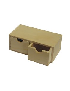 Κουτί ξύλινo με δύο συρτάρια 18x7x9.2εκ.