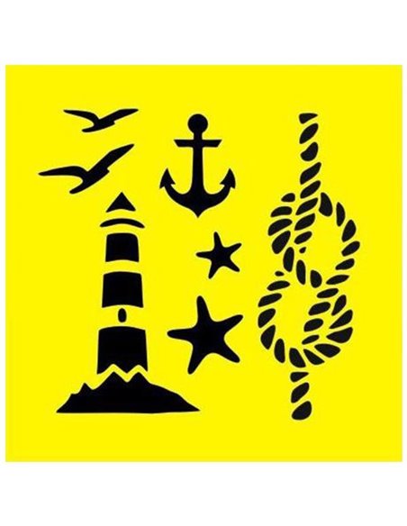 Στένσιλ πλαστικό "Ναυτικό μοτίβο" 16x16εκ.  (ST0040)