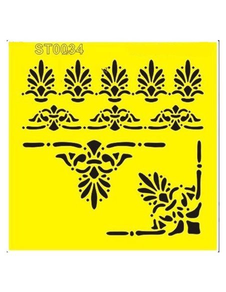 Στένσιλ πλαστικό "Μπορντούρα 3" 16x16εκ.  (ST0034)