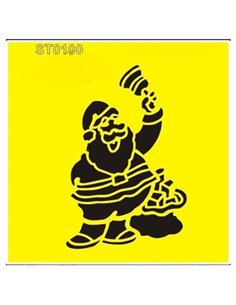 Στένσιλ πλαστικό "Άγιος Βασίλης" 16x16εκ.  (ST0100A)