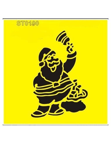 Στένσιλ πλαστικό "Άγιος Βασίλης" 16x16εκ.  (ST0100A)