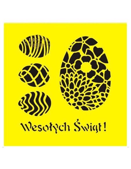 Στένσιλ πλαστικό "Πασχαλινά αβγά 1" 16x16εκ.  (ST0142B)