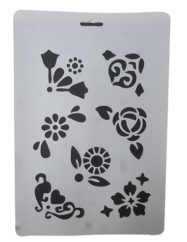 Στένσιλ απο πολυπροπυλένιο Α4 λουλούδια