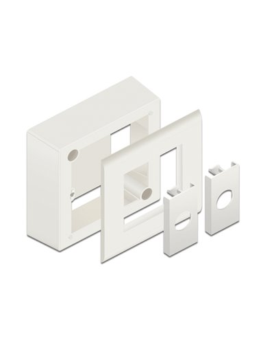 DELOCK επιτοίχιο περίβλημα για modules Easy 45 81332, 82x82mm, λευκό