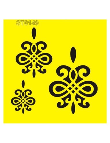 Στένσιλ πλαστικό "Μοτίβο 9" 16x16εκ.  (ST0149)