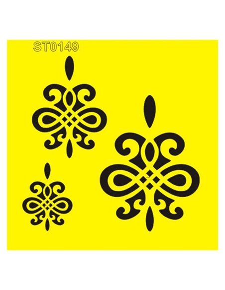 Στένσιλ πλαστικό "Μοτίβο 9" 16x16εκ.  (ST0149)