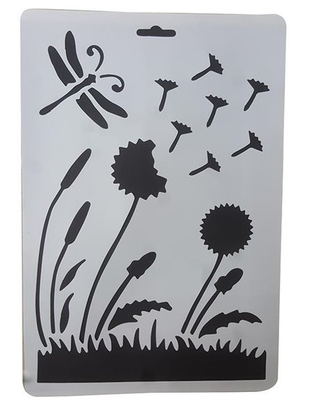 Στένσιλ απο πολυπροπυλένιο Α4 λουλούδι