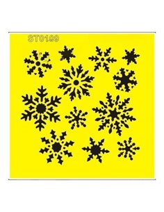 Στένσιλ πλαστικό "Χιονονιφάδες" 16x16εκ.  (ST0109A)