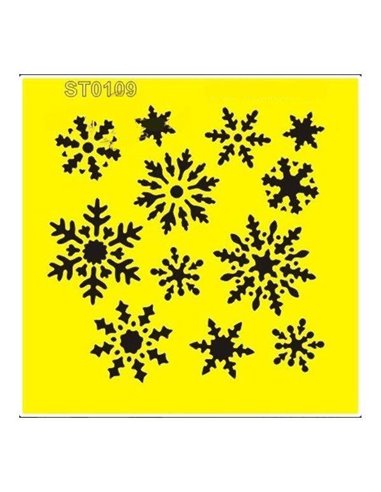 Στένσιλ πλαστικό "Χιονονιφάδες" 16x16εκ.  (ST0109A)