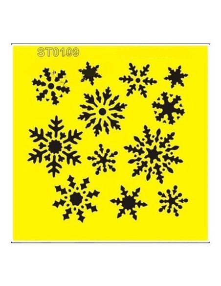 Στένσιλ πλαστικό "Χιονονιφάδες" 16x16εκ.  (ST0109A)
