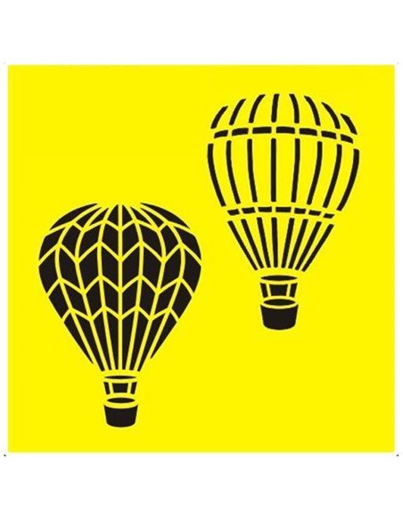 Στένσιλ πλαστικό "Αερόστατα" 16x16εκ.  (ST0151B)