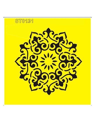 Στένσιλ πλαστικό "Μοτίβο 6" 16x16εκ.  (ST0131A)